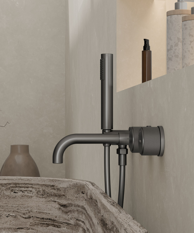 Miscelatore vasca incasso Gun metal - Leros