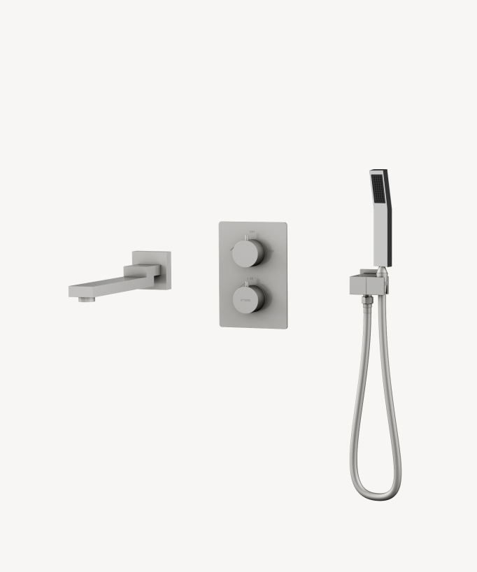 Miscelatore termostatico incasso vasca-doccia Nickel spazzolato - Sirius