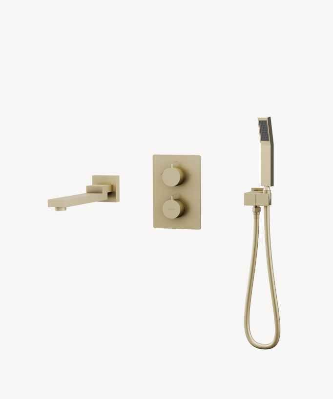 Miscelatore termostatico incasso vasca-doccia Oro spazzolato - Sirius