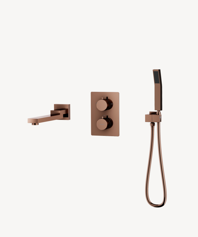 Miscelatore termostatico incasso vasca-doccia Oro rosa - Sirius