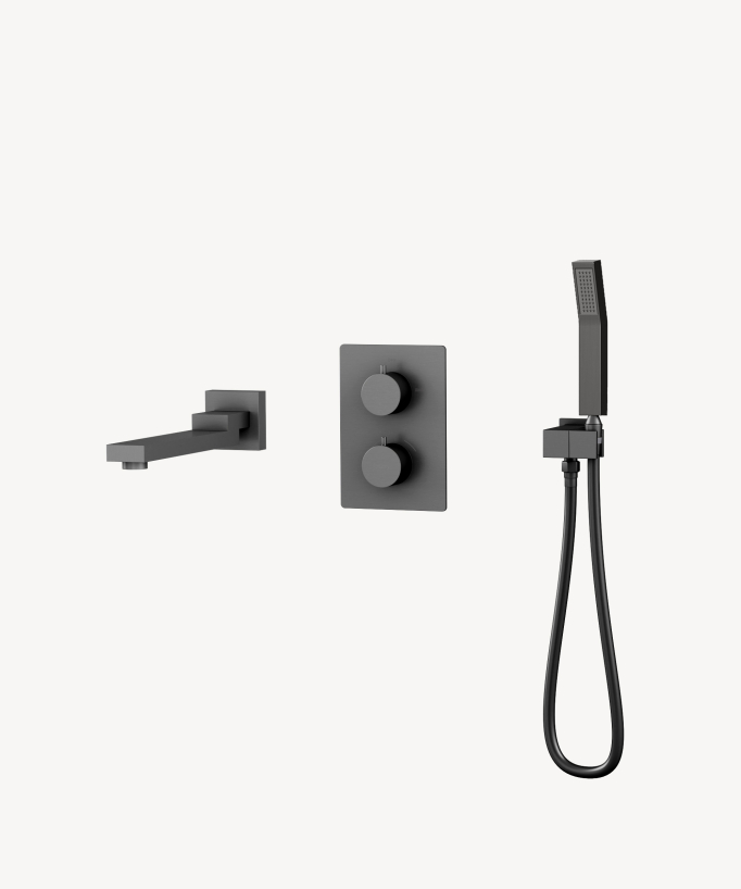 Miscelatore termostatico incasso vasca-doccia Gun metal - Sirius