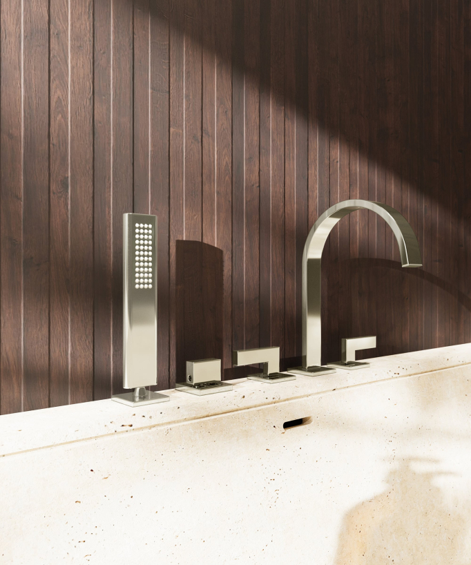 Miscelatore bordo vasca 5 fori Champagne - Fiumina