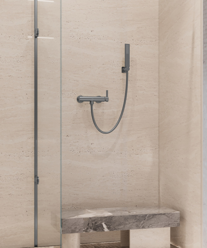 Miscelatore doccia a parete Gun metal - Fiumina