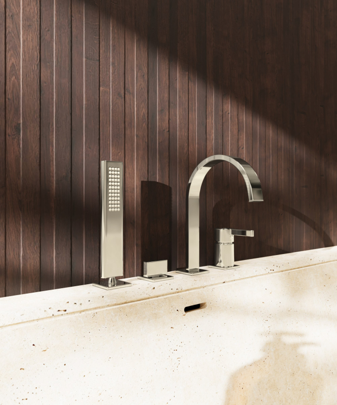 Rubinetto bordo vasca 4 fori Champagne - Fiumina