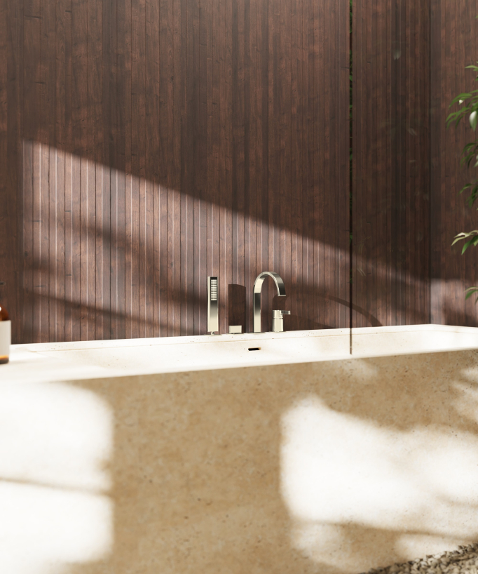 Rubinetto bordo vasca 4 fori Champagne - Fiumina