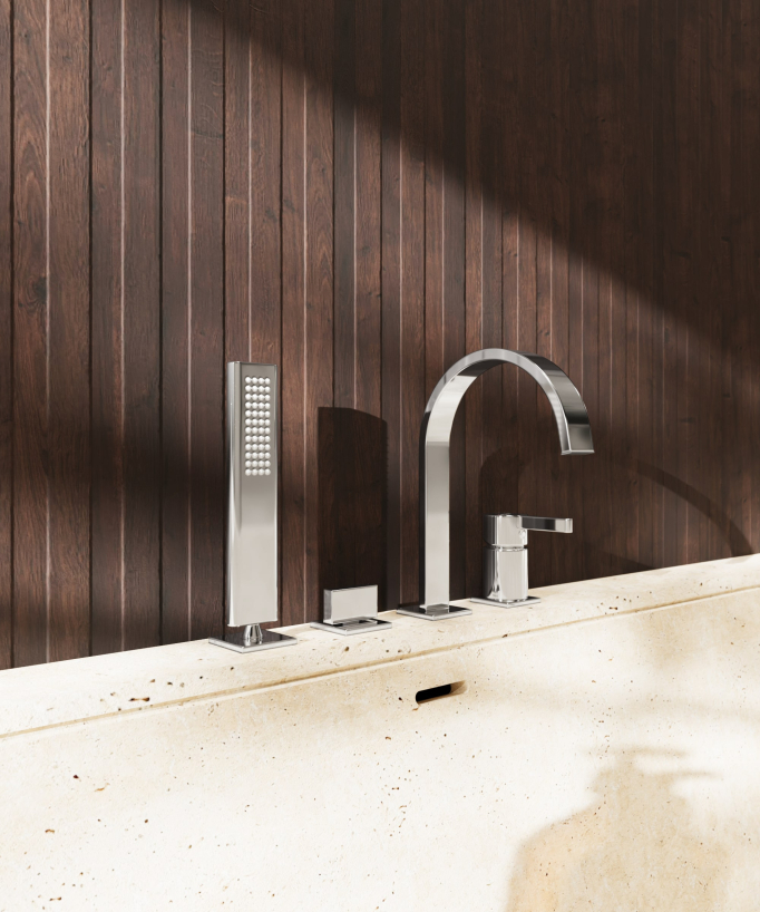 Rubinetto bordo vasca 4 fori Cromato - Fiumina