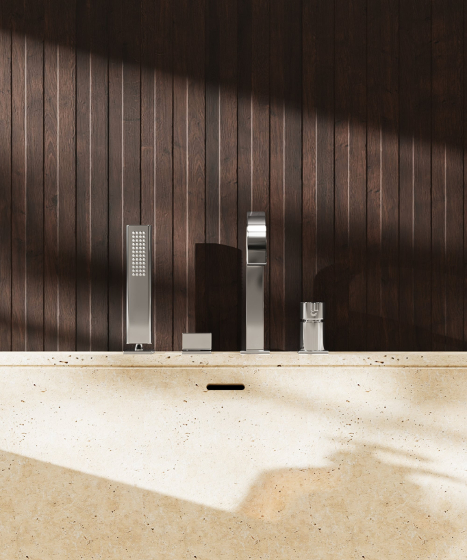 Rubinetto bordo vasca 4 fori Cromato - Fiumina