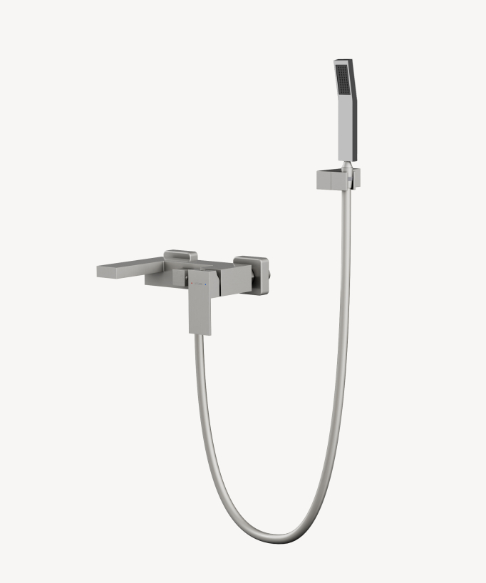 Miscelatore vasca-doccia a parete nichel spazzolato - Sirius - small