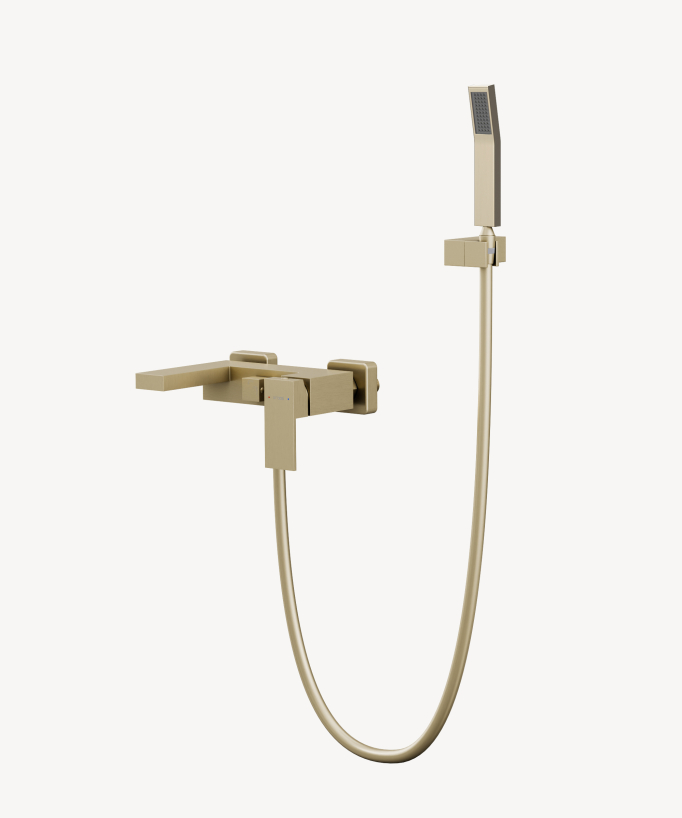 Miscelatore vasca-doccia a parete oro spazzolato - Sirius - small
