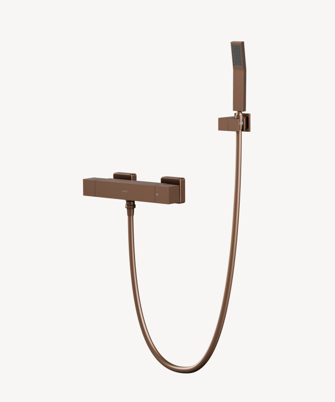 Miscelatore termostatico doccia a parete Oro rosa spazzolato - Sirius