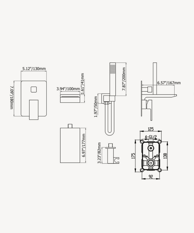 Miscelatore per vasca da incasso Nero - Thilia