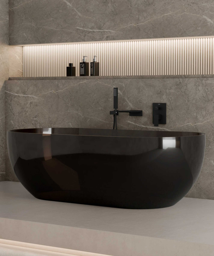 Miscelatore per vasca da incasso Nero - Thilia