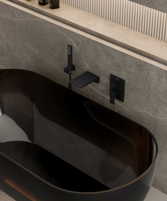 Miscelatore per vasca da incasso Nero - Thilia