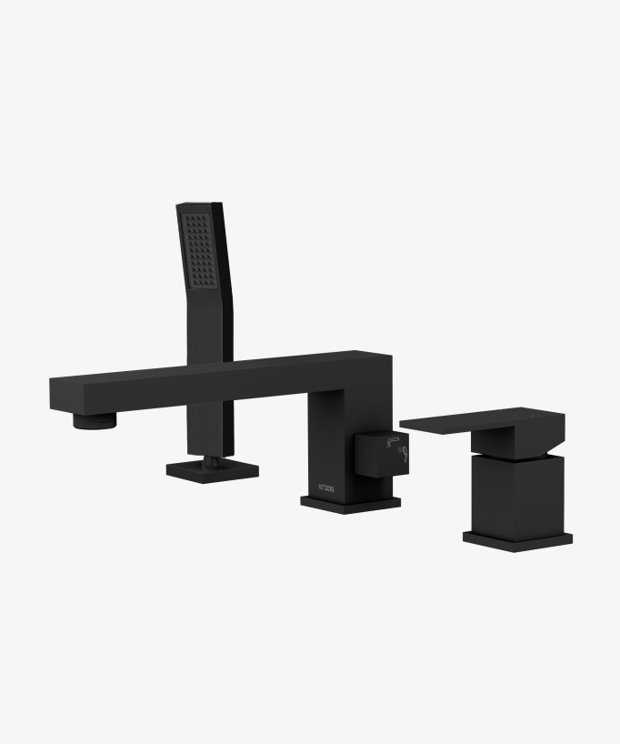 Miscelatore per vasca-doccia a 3 fori da appoggio Nero - Sirius - small