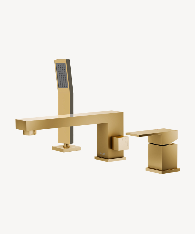 Miscelatore vasca-doccia 3 fori da appoggio dorato - Sirius - small