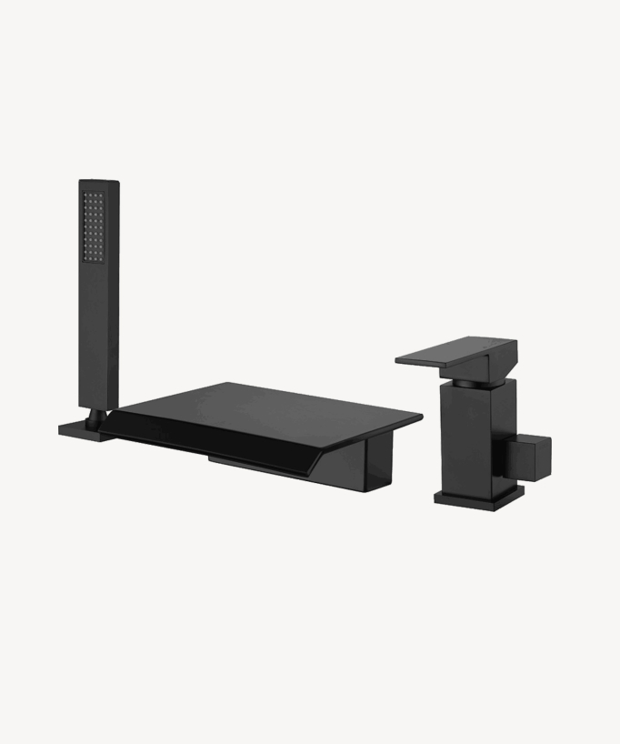 Miscelatore da bagno a cascata nero - Bergame