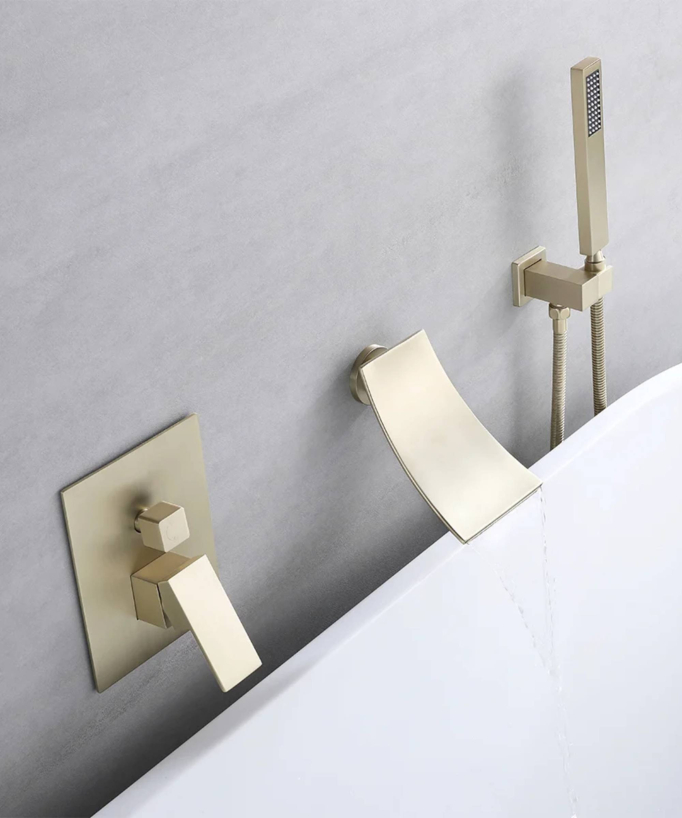 Rubinetto per vasca a cascata da incasso Dorato spazzolato - Matera