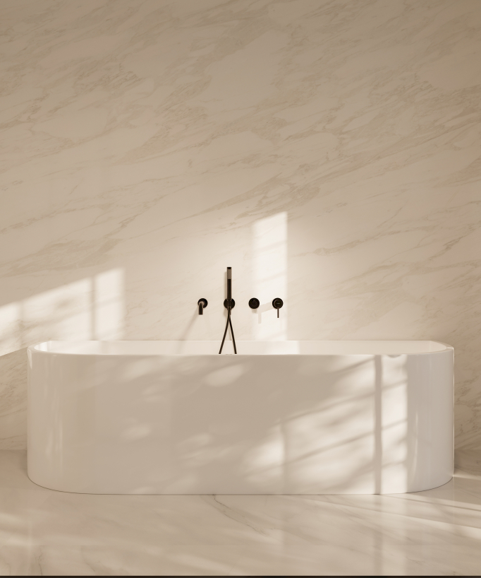 Miscelatore vasca incasso 4 fori Moka spazzolato - Corbeau