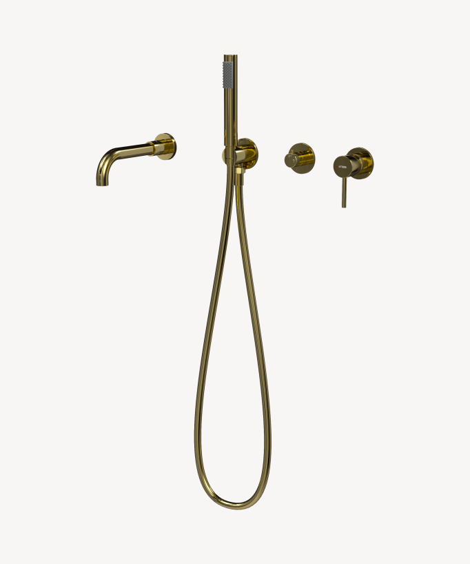 Miscelatore per vasca da incasso a 4 fori Dorato - Corbeau - small