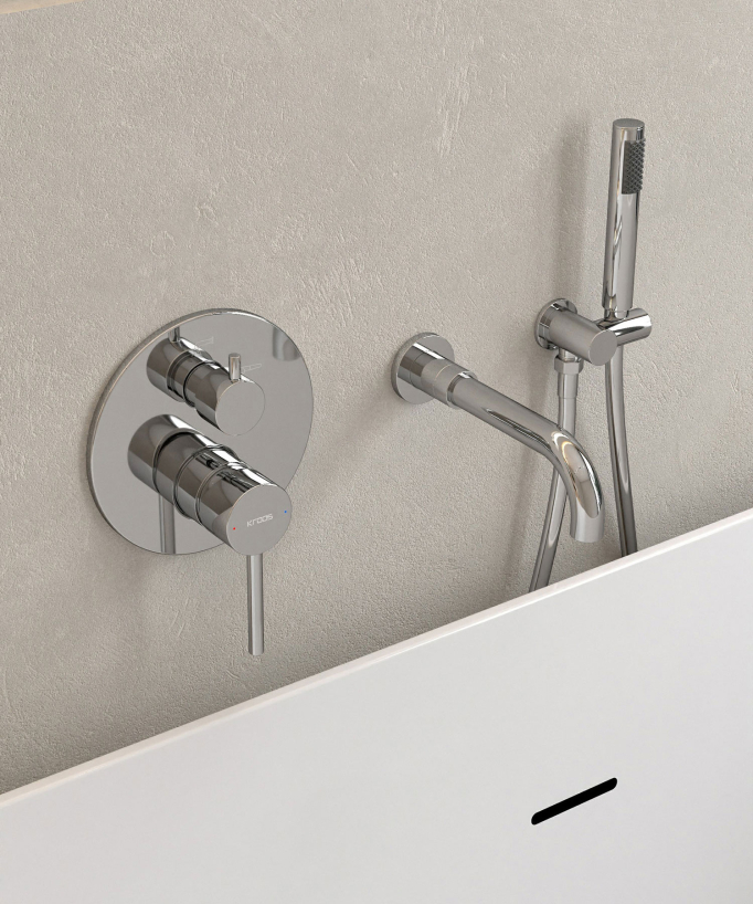 Rubinetto miscelatore per vasca da incasso Cromato - Corbeau