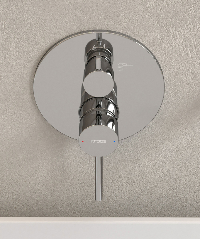 Rubinetto miscelatore per vasca da incasso Cromato - Corbeau