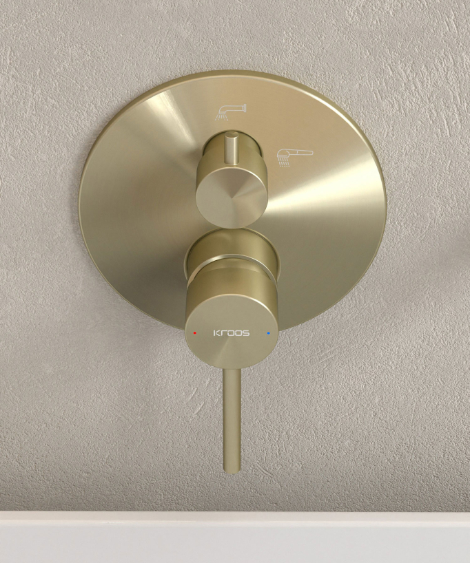 Rubinetto miscelatore per vasca da incasso Dorato spazzolato - Corbeau