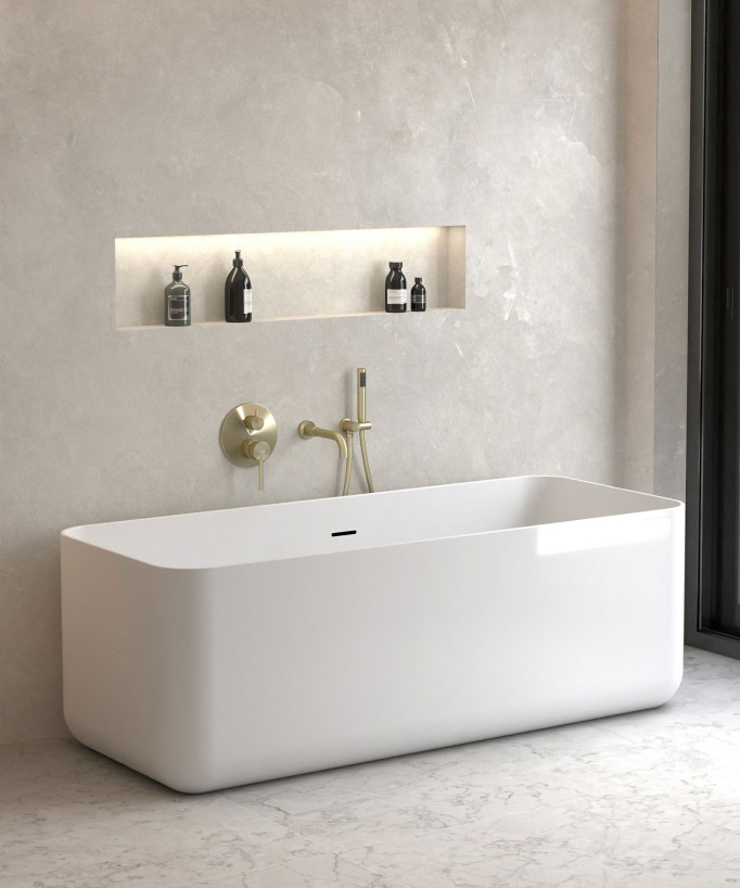 Rubinetto miscelatore per vasca da incasso Dorato spazzolato - Corbeau