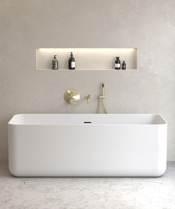 Rubinetto miscelatore per vasca da incasso Dorato spazzolato - Corbeau