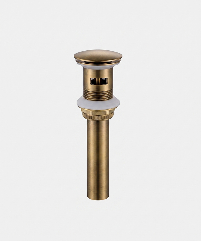 Piletta di scarico clic-clac per lavabo in bronzo senza troppo pieno