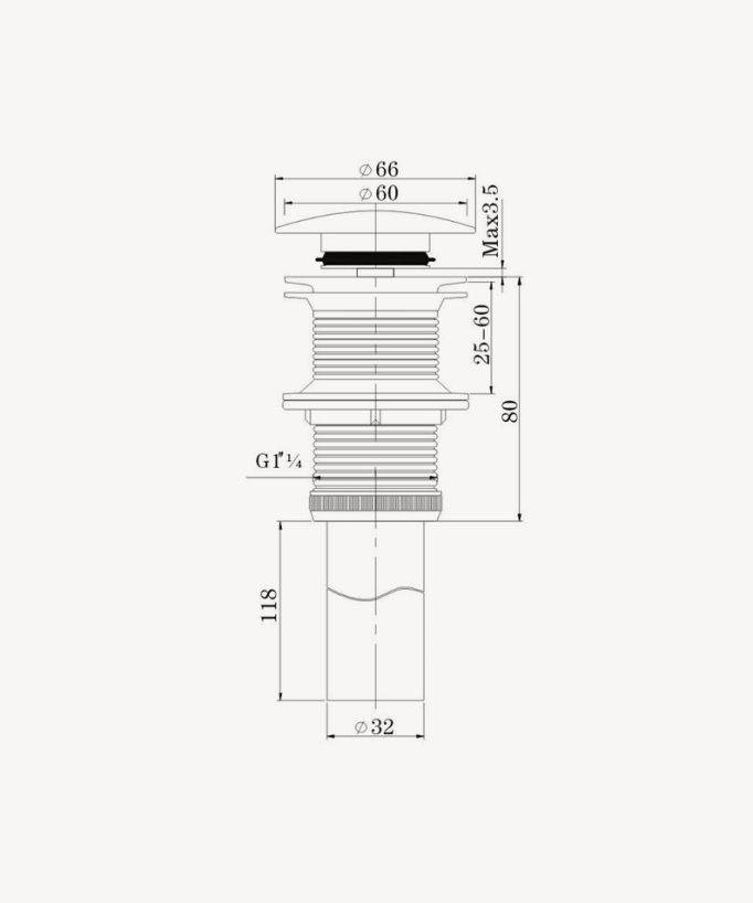 Piletta lavabo Oro spazzolato - Senza troppo pieno