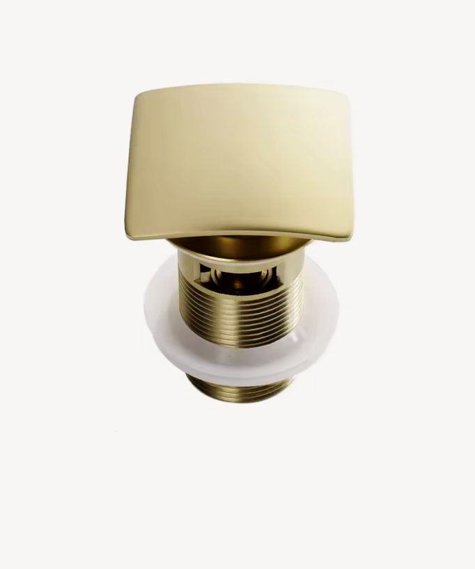 Piletta lavabo quadrata - Dorato spazzolato