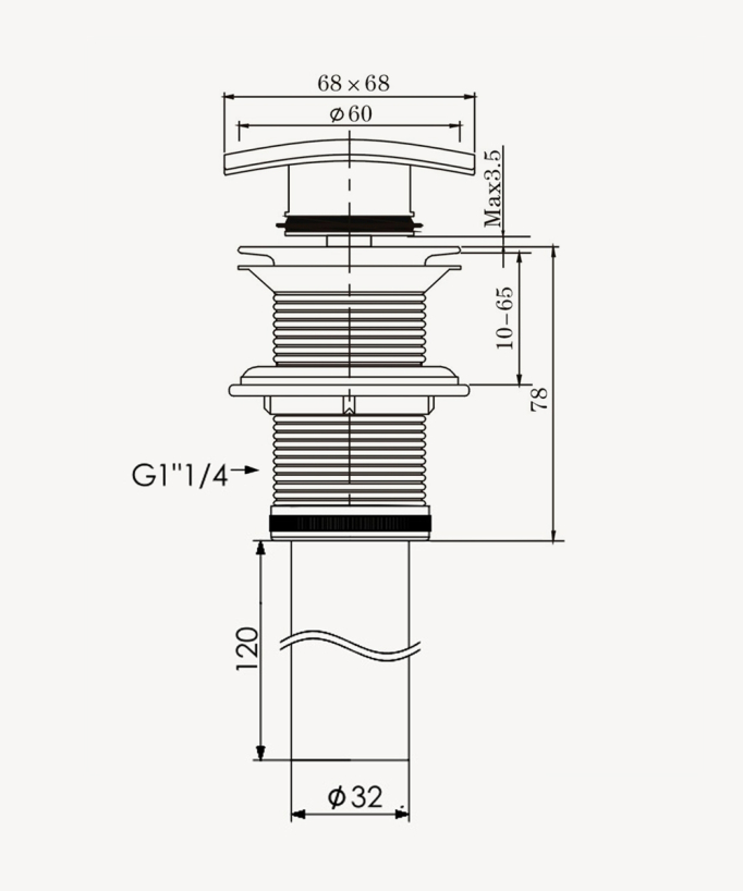 Piletta lavabo quadrata - Dorato spazzolato