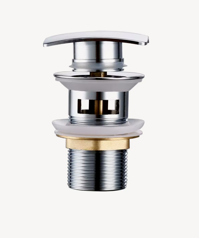 Bonde lavabo quadrata con troppopieno - Cromato