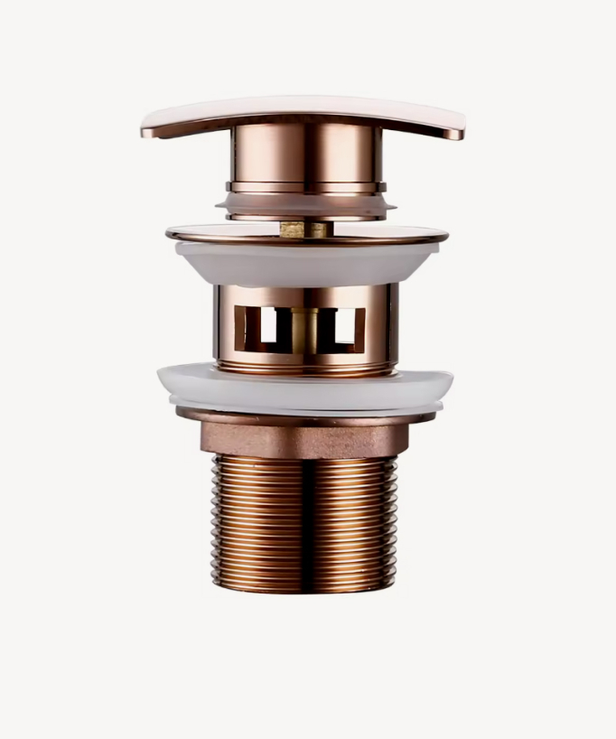 Bonde lavabo quadrata con troppopieno - Oro rosa