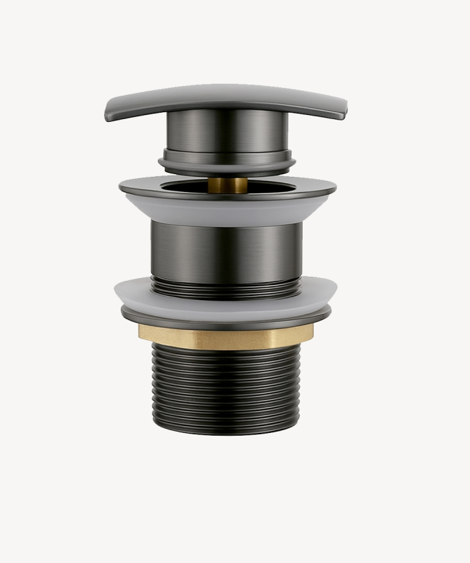 Piletta lavabo quadrata senza troppopieno - Gun metal