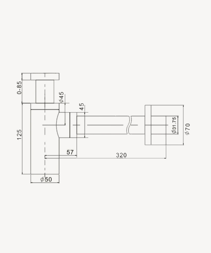 Sifone lavabo - Gunmetal