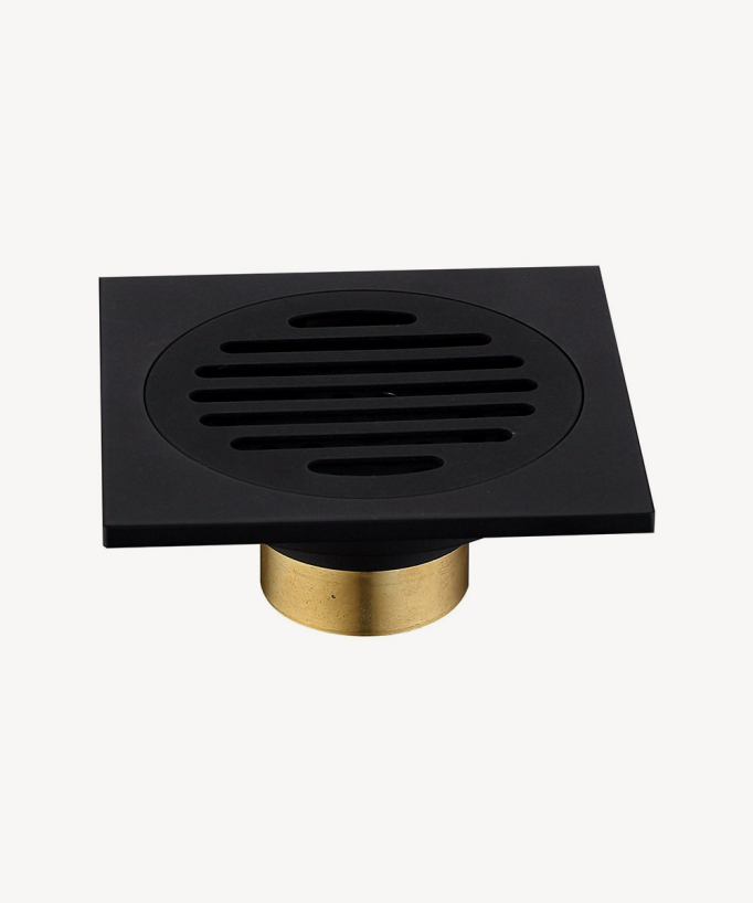 Sifone da pavimento da incasso con griglia - Nero - small