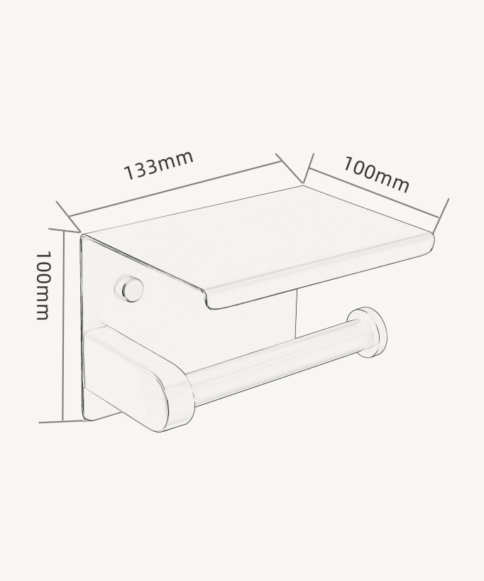 Porta rotolo WC con supporto smartphone - Nero