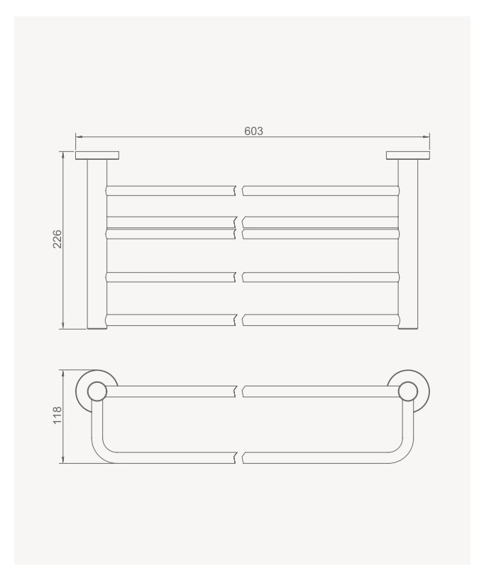 Porta asciugamani a mensola a parete Nickel spazzolato - Corbeau
