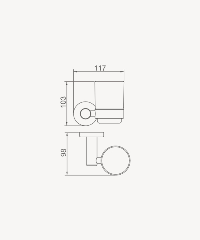 Porta bicchiere a parete Nero - Corbeau