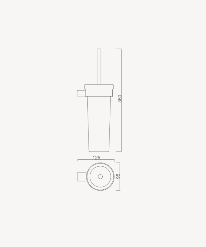 Portascopino WC da parete in acciaio inox - Sirius