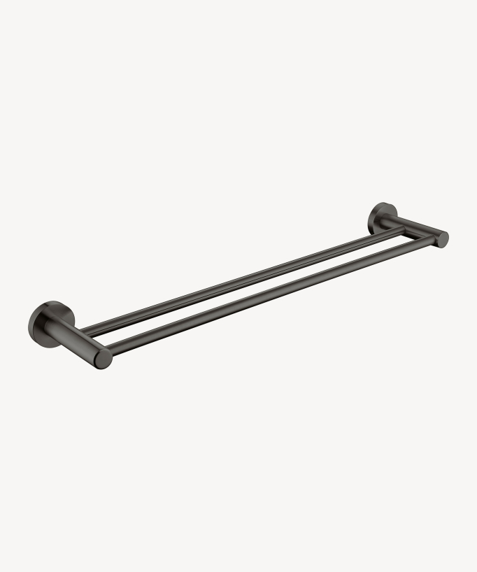 Porte serviettes mural double barre - Corbeau
