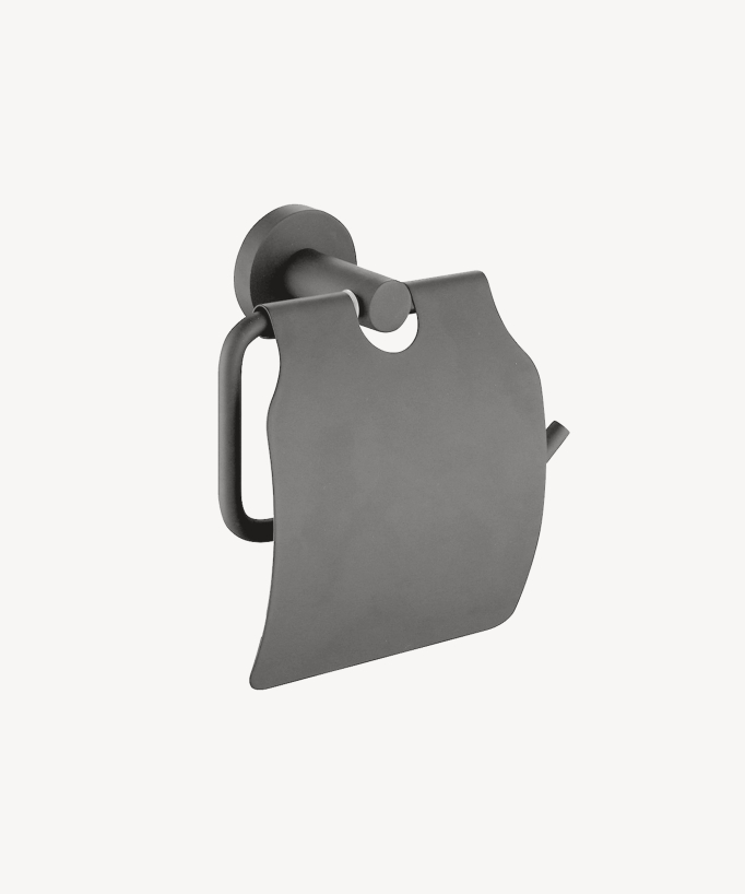 Portarotolo WC con coperchio Gunmetal - Corbeau - small