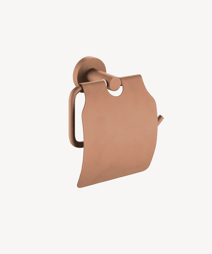 Portarotolo WC con coperchio Oro rosa spazzolato - Corbeau - small
