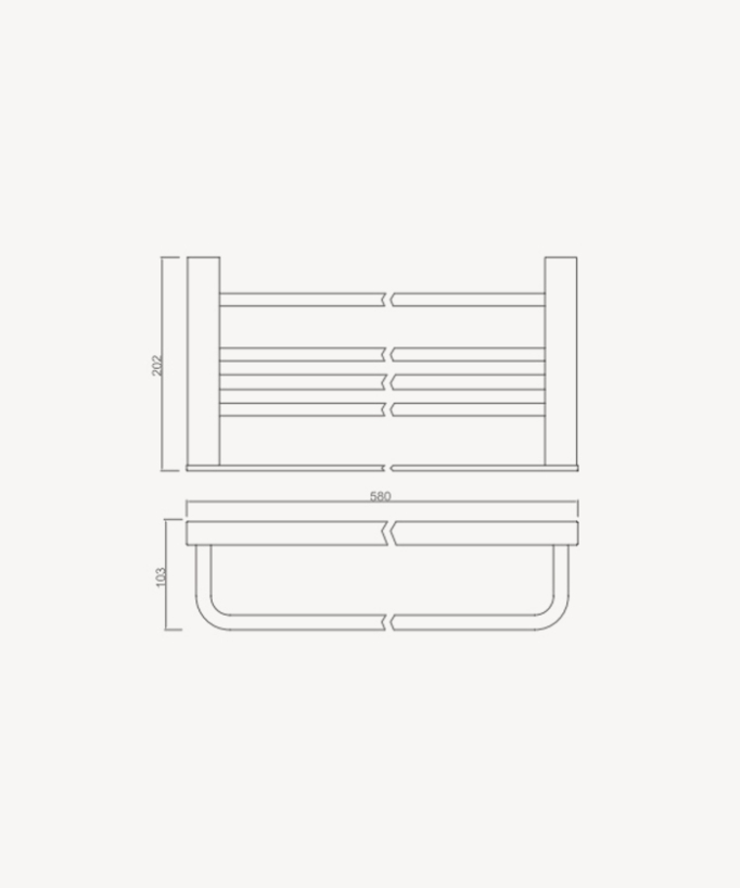 Rack porta asciugamani da parete Cromato - Osaka