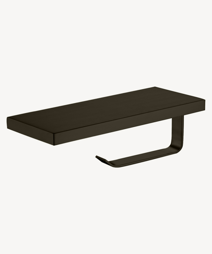 Portarotolo WC con supporto telefono Nero - Sirius - small