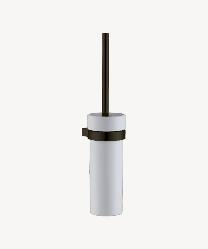 Portascopino WC da parete in acciaio inox Nero - Sirius - small