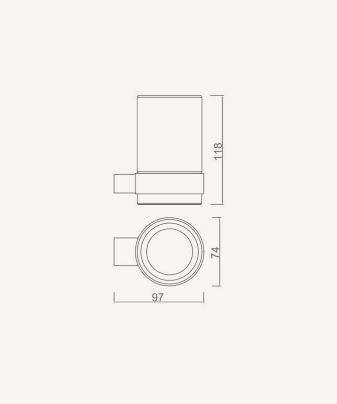 Porta bicchiere da parete Cromato - Osaka