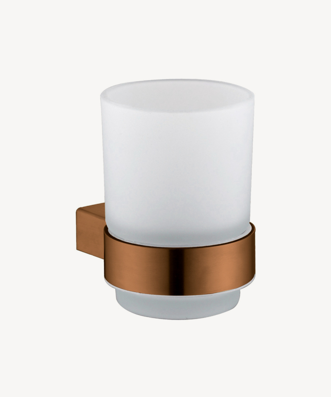 Portabicchiere da parete Oro rosa spazzolato - Sirius - small