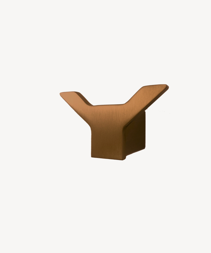 Appendiabiti doppio da parete Oro rosa spazzolato - Sirius - small